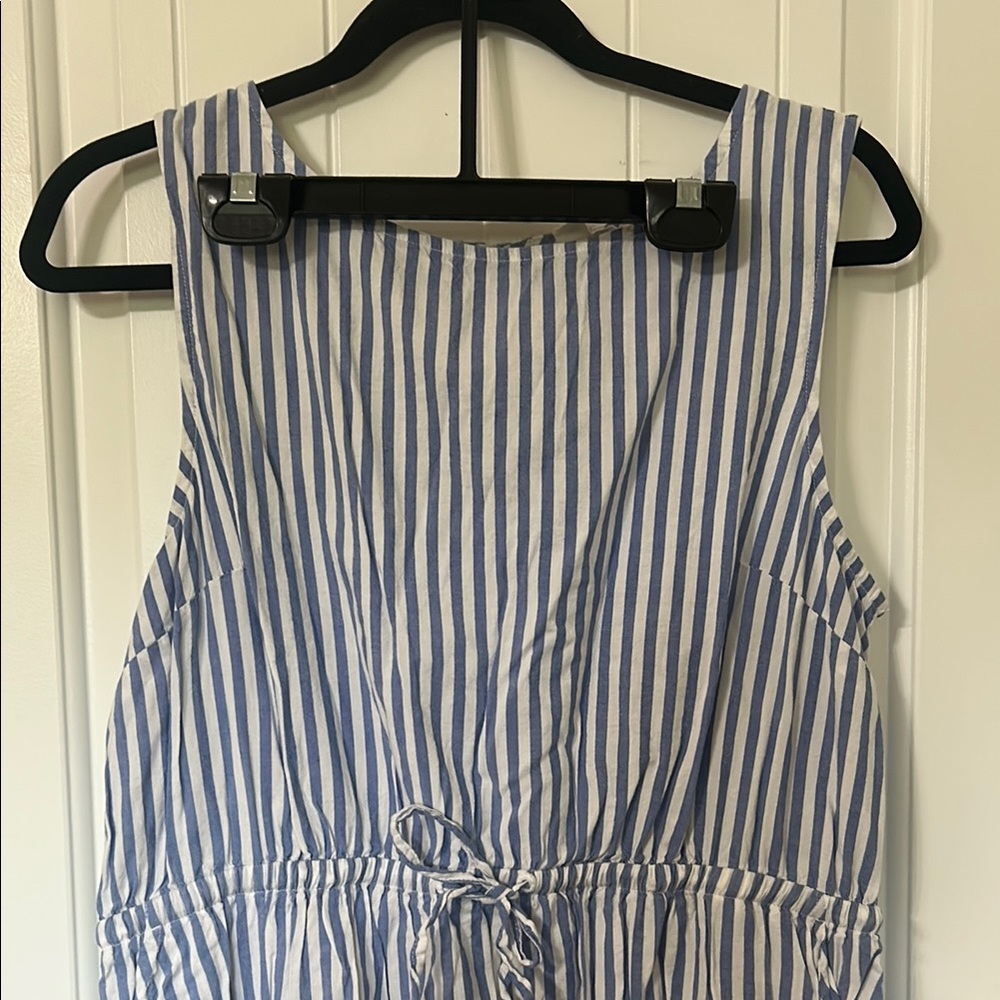 beachlunchlounge Blue and White Striped Midi Dress - Picture 2 of 5